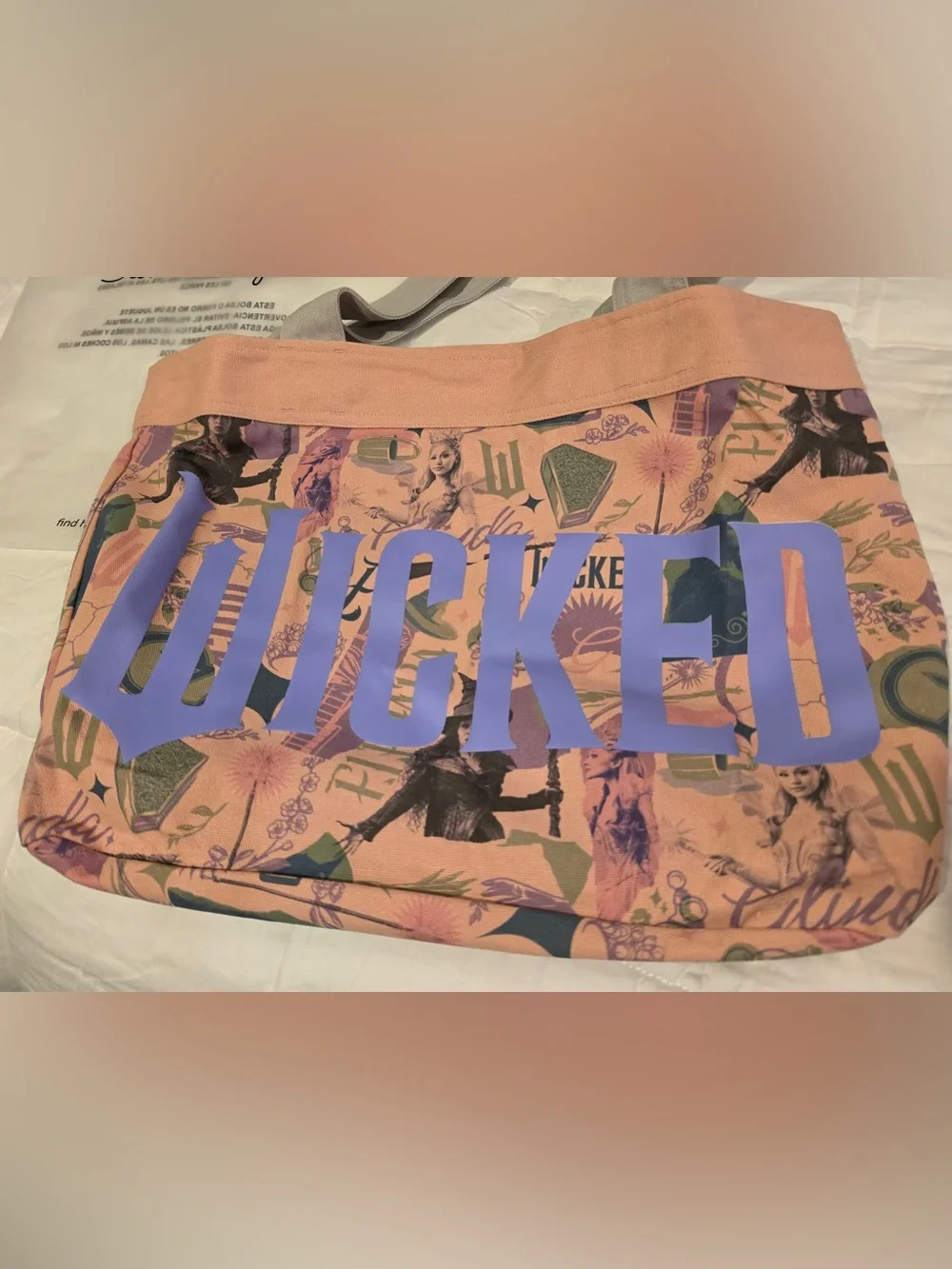 Samii Ryan Wicked: For Good,Elphaba and Glinda Pink Graphic Tote Bag NWT